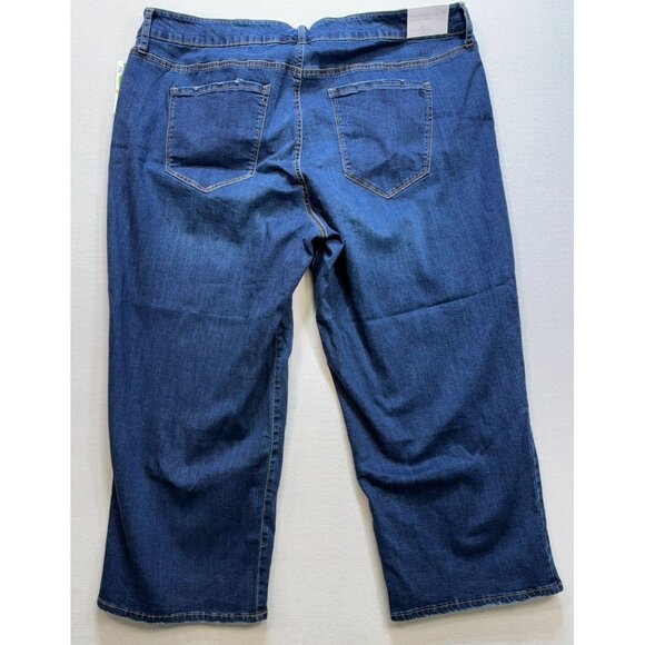 Jessica Simpson Adored High Rise Wide Crop Jeans 24W Denim Blue Button Fly - Picture 13 of 16